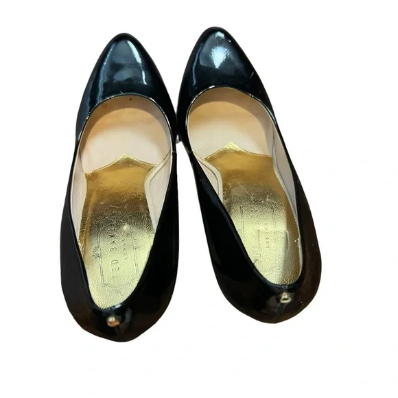 Ted Baker Marae Patent Leather Black Round Toe Pumps Heels - Picture 6 of 9